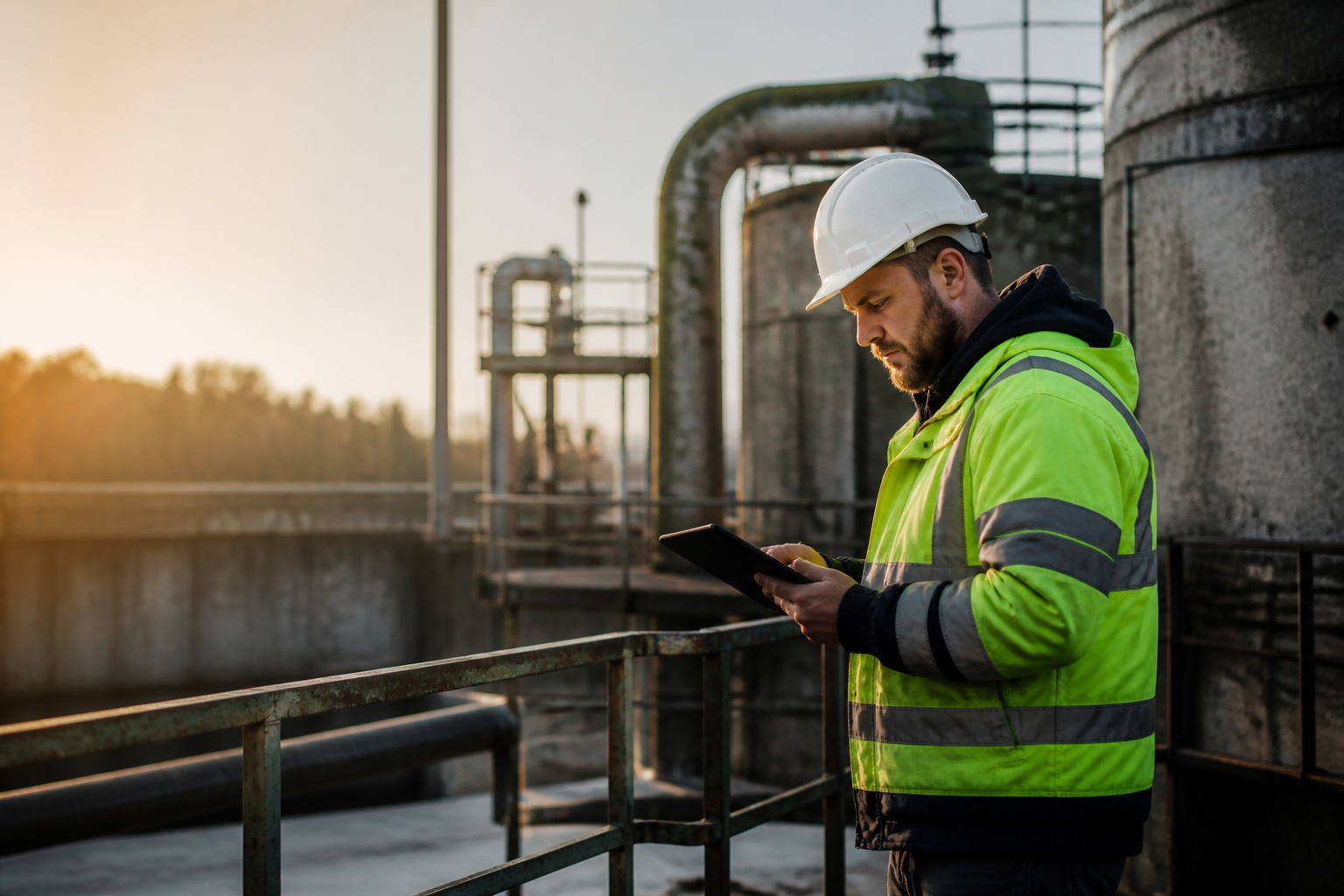 A field worker documenting conditions at an active site